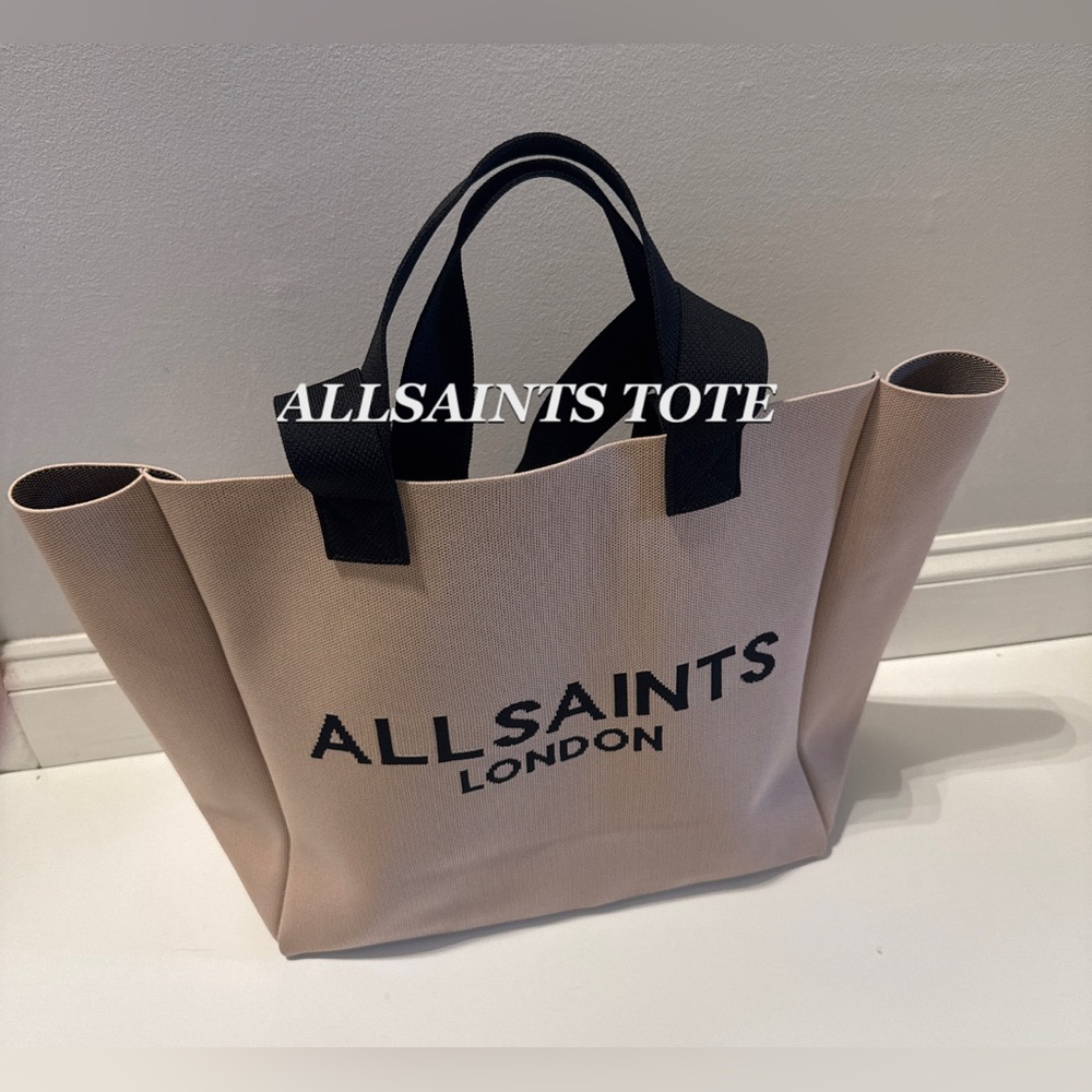 ALLSAINTS IZZY LARGE LOGO KNITTED TOTE BAG - Picture 2 of 16